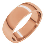 10K Rose Gold 6 mm Lightweight Comfort-Fit Half Round Band Size 11