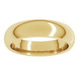10K Yellow Gold 5 mm Comfort-Fit Half Round Band Size 8