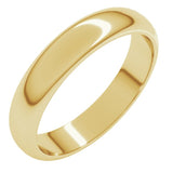 10K Yellow Gold 4 mm Half Round Band Size 6