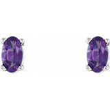 14K White Gold Natural Amethyst Earrings
