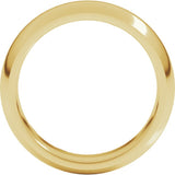 14K Yellow Gold 6 mm Comfort-Fit Half Round Band Size 10.5