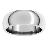 14K White Gold 7 mm Comfort-Fit Half Round Band Size 7.5