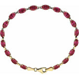 14K Yellow Gold Lab-Grown Ruby 7 1/4" Bracelet