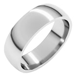 Platinum 6 mm Lightweight Comfort-Fit Half Round Band Size 8