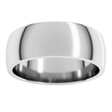 10K White Gold 7 mm Lightweight Comfort-Fit Half Round Band Size 12