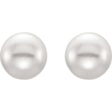Sterling Silver 5-6 mm Cultured Pink Freshwater Pearl Earrings