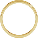 14K Yellow Gold 4 mm Stepped-Edge Flat Band Size 8