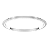 10K White Gold 1 mm Half Round Band Size 9