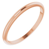 14K Rose Gold 1.5 mm Half Round Band Size 3