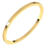 14K Yellow Gold 1 mm Ultra-Lightweight Flat Band Size 8