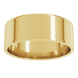14K Yellow Gold 7 mm Ultra-Lightweight Flat Band Size 10.5