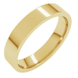 14K Yellow Gold 4 mm Lightweight Comfort-Fit Flat Band Size 10