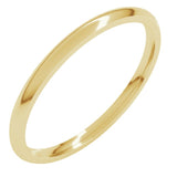 10K Yellow Gold 1.5 mm Lightweight Comfort-Fit Half Round Band Size 6.5