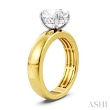 1/20 Ctw Oval Shape Round Cut Diamond Semi-Mount Engagement Ring in 14K Yellow and White Gold