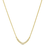 Gold Finish Sterling Silver Micropave V Necklace with Simulated Diamonds on 16