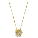 Gold Finish Sterling Silver Micropave Inside Out Necklace with Simulated Diamonds on 16