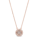Rose Gold Finish Sterling Silver Micropave Inside Out Necklace with Simulated Diamonds on 16