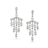 Platinum Finish Sterling Silver Micropave Chandelier Earrings with Simulated Diamonds