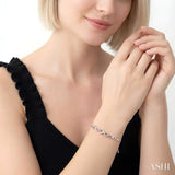 1/20 Ctw Triple Infinity Link Round Cut Diamond Sterling Silver Lariat Bracelet
