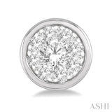 1/3 Ctw Lovebright Round Cut Diamond Bezel Stud Earrings in 14K White Gold