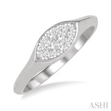 1/5 ctw Marquise Shape Lovebright Round Cut Diamond Ring in 14K White Gold