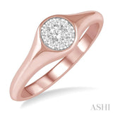 1/6 ctw Round Shape Lovebright Diamond Ring in 14K Rose and White Gold