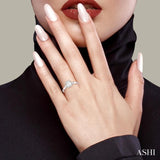 3/4 Ctw Octagon Emerald and Pear Cut Diamond Ladies Engagement Ring with 1/2 Ct Emerald Cut Center Stone in 14K White Gold