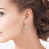 Silver Flower Diamond Fashion Earrings