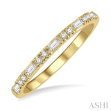 1/6 Ctw Baguette and Round Cut Diamond Stack Band in 14K Yellow Gold