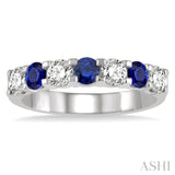 7 Stone Gemstone & Diamond Wedding Band