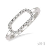 1/10 Ctw Paper Clip Link Round Cut Diamond Stack Band in 14K White Gold
