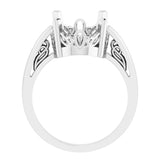 10K X1 White 14x10 mm Oval Scroll Setting® Solitaire Ring Mounting