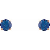 14K Rose Gold 5 mm Natural Tanzanite Earrings