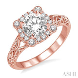 1/4 Ctw Diamond Semi-mount Engagement Ring in 14K Rose Gold