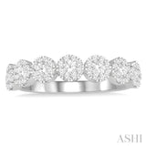 1/2 Ctw Jointed Circular Mount Lovebright round Cut Diamond Band in 14K White Gold
