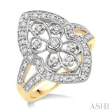 1/4 Ctw Round Cut Diamond Fashion Ring in 10K Yellow Gold