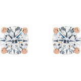 14K Rose Gold 3/4 CTW Lab-Grown White Diamond Earrings