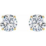 14K Yellow Gold 1 1/2 CTW Lab-Grown White Diamond Earrings