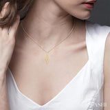 1/20 Ctw Petite Angel Wing Round Cut Diamond Fashion Pendant With Chain in 10K Yellow Gold