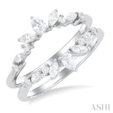 1/2 ctw Pear, Marquise and Round Cut Diamond Insert Ring in 14K White Gold
