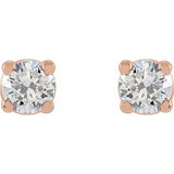 14K Rose Gold 1/6 CTW Natural Diamond Earrings