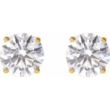14K Yellow Gold 2 1/2 CTW Lab-Grown White Diamond Earrings