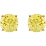 14K Yellow 8 mm Lab-Grown Yellow Sapphire Stud Earrings
