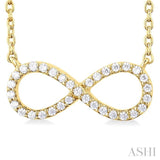 1/10 Ctw Round Cut Diamond Infinity Petite Pendant With Chain in 14K Yellow Gold