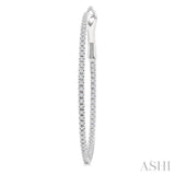 1/2 Ctw Inside & Outside Round Cut Diamond Hoop Earrings in 14K White Gold