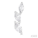 1/3 Ctw Graduated Marquise Cut Diamond Fashion Ear Climbers in 14K White Gold