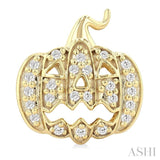 1/6 Ctw Petite Pumpkin Round Cut Diamond Fashion Earrings in 10K Yellow Gold