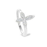 Platinum finish sterling silver micropave marquis cross ring with simulated diamonds - size 5