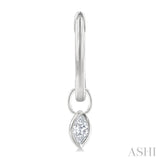 1/3 Ctw Bezel Set Marquise Cut Diamond Huggie Earrings in 14K White Gold