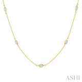 1 1/2 Ctw Marquise Cut Diamond Fashion Necklace in 14K Yellow Gold